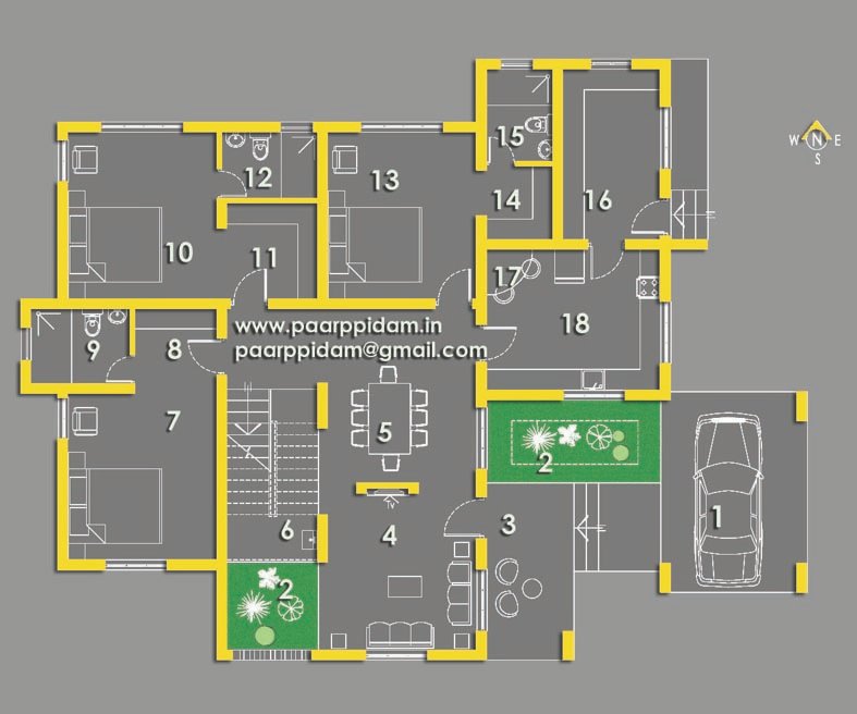 3 Bedroom Villa House Plans Thrissur Small Home Plans Kerala Kerala 